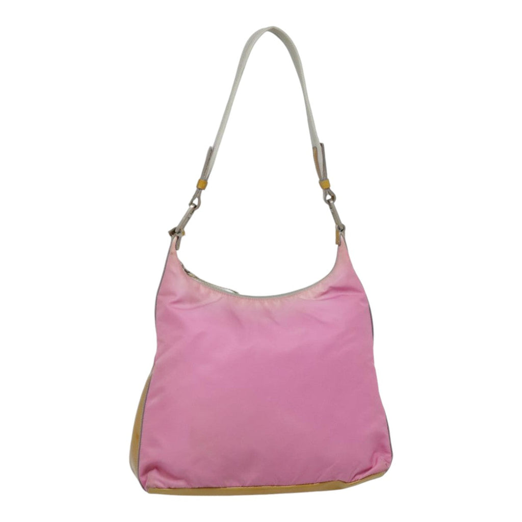 PRADA Shoulder Bag Nylon Pink Silver 90242