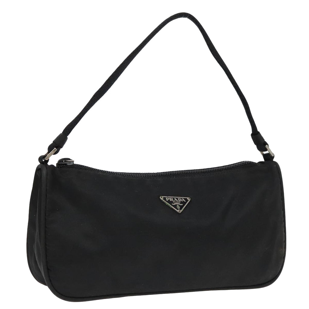 PRADA Accessory Pouch Nylon Black Silver 90630