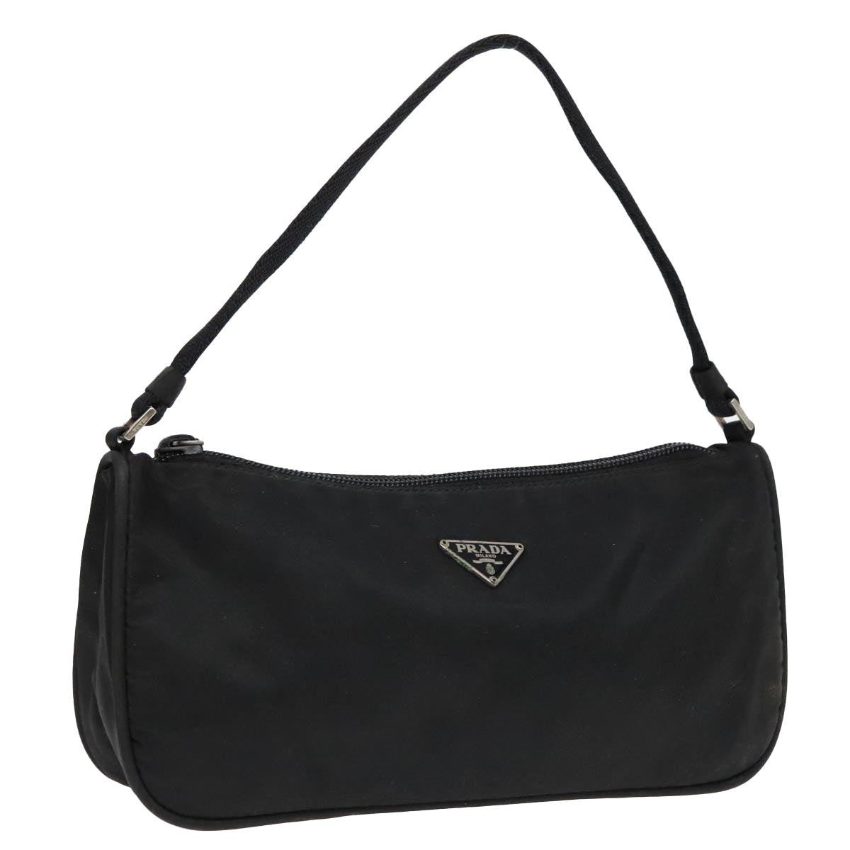 PRADA Accessory Pouch Nylon Black Silver 90630