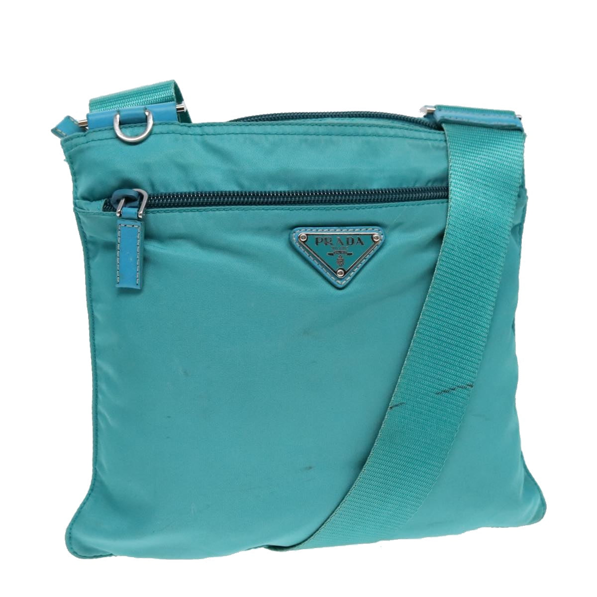 PRADA Shoulder Bag Nylon Turquoise Blue 91013
