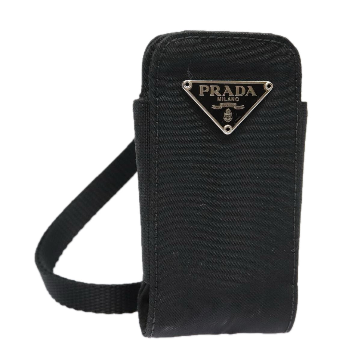 PRADA Neck Case Nylon Black Silver 91191