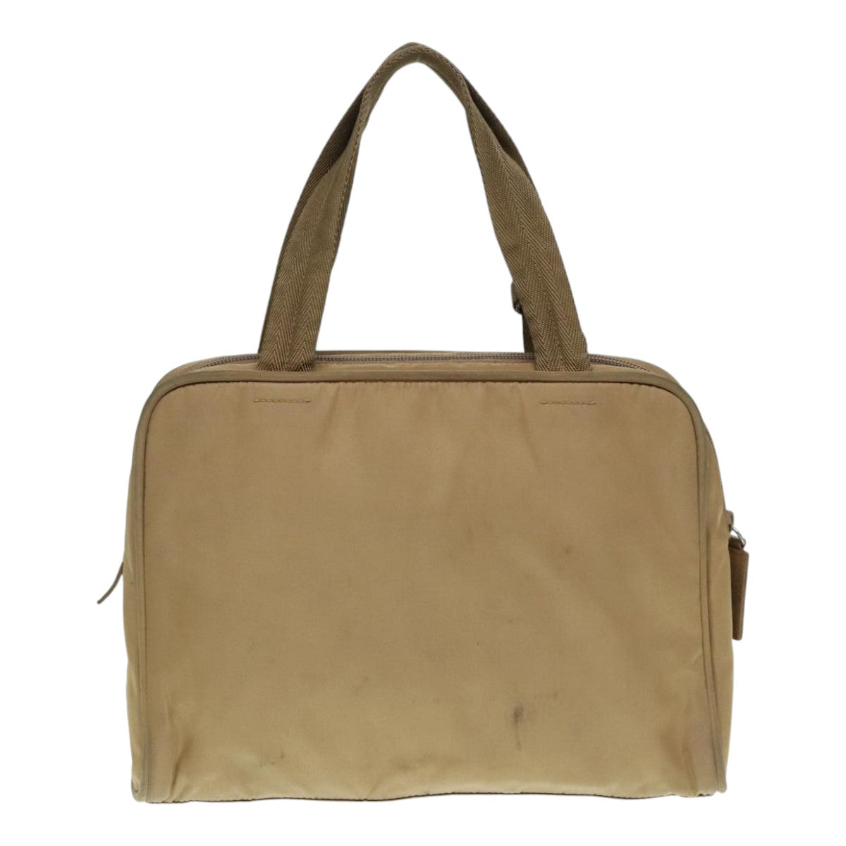 PRADA Hand Bag Nylon Khaki Silver 91246