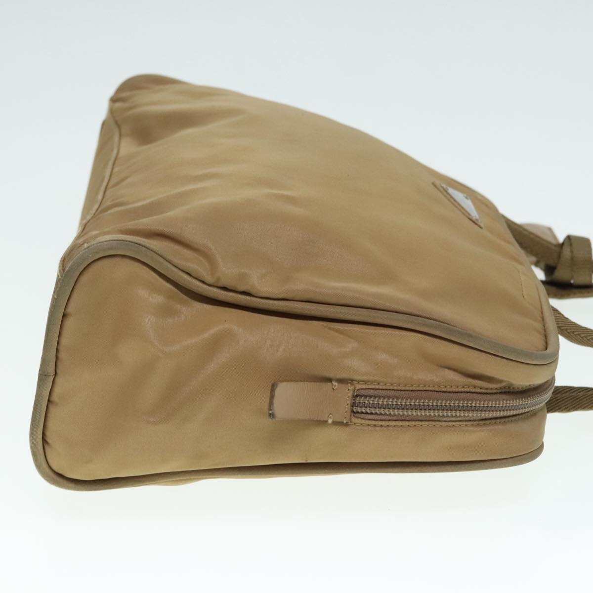 PRADA Hand Bag Nylon Khaki Silver 91246