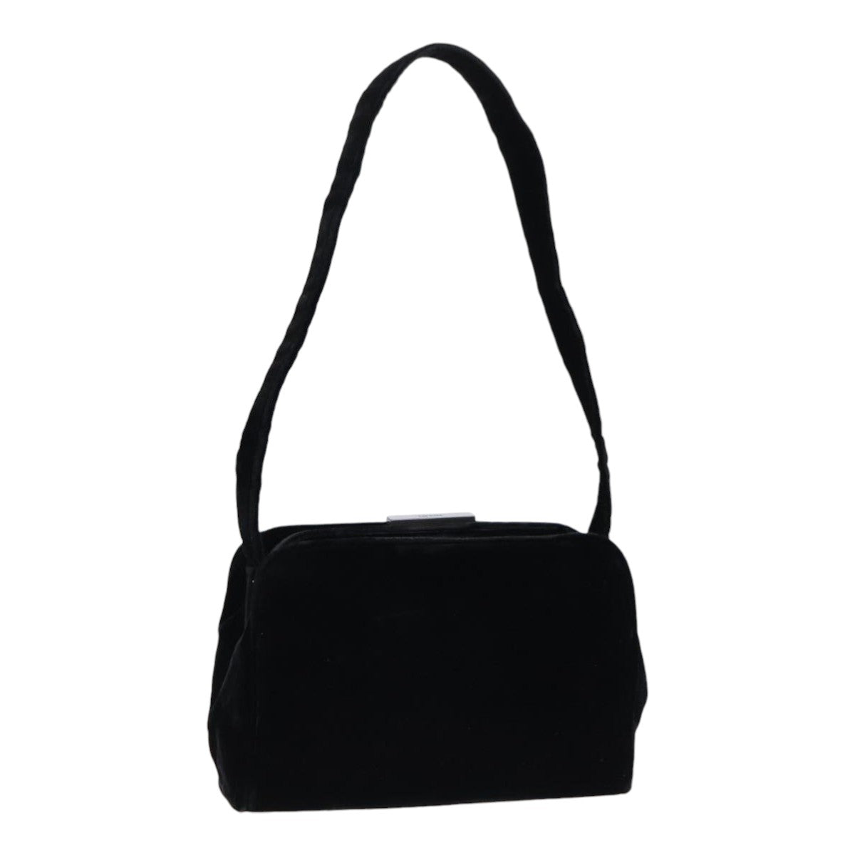 PRADA Shoulder Bag Velor Black 91256