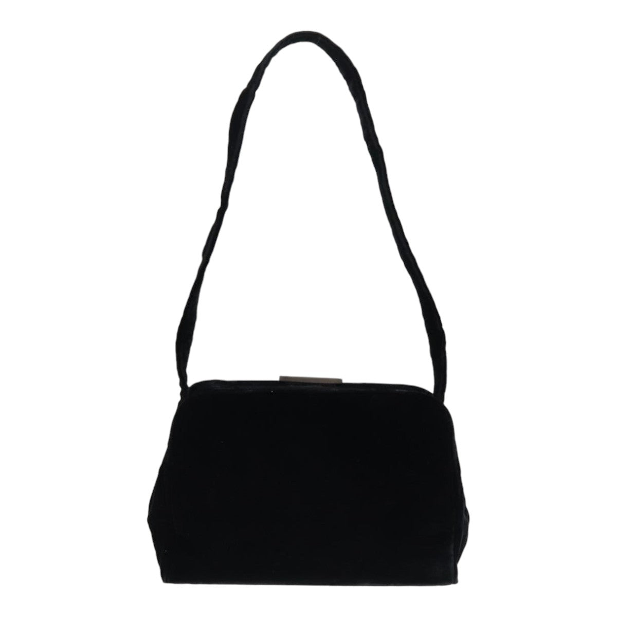 PRADA Shoulder Bag Velor Black 91256