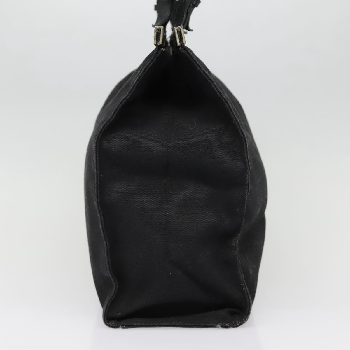 PRADA Tote Bag Canvas Black Silver 91760