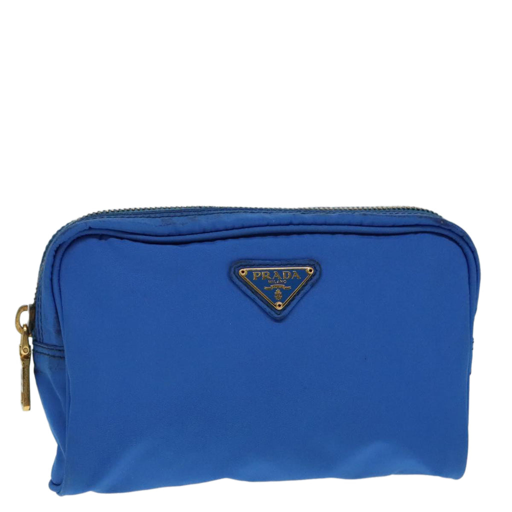 PRADA Pouch Nylon Blue Gold 91930