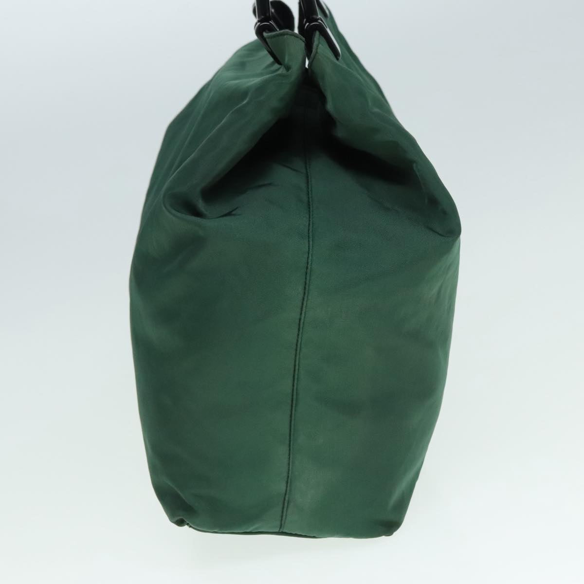 PRADA Hand Bag Nylon Plastic Khaki Black Silver 92115