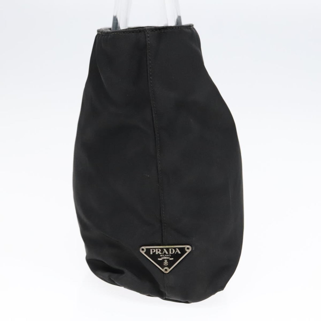 PRADA Hand Bag Nylon Plastic Black Clear Silver 92116