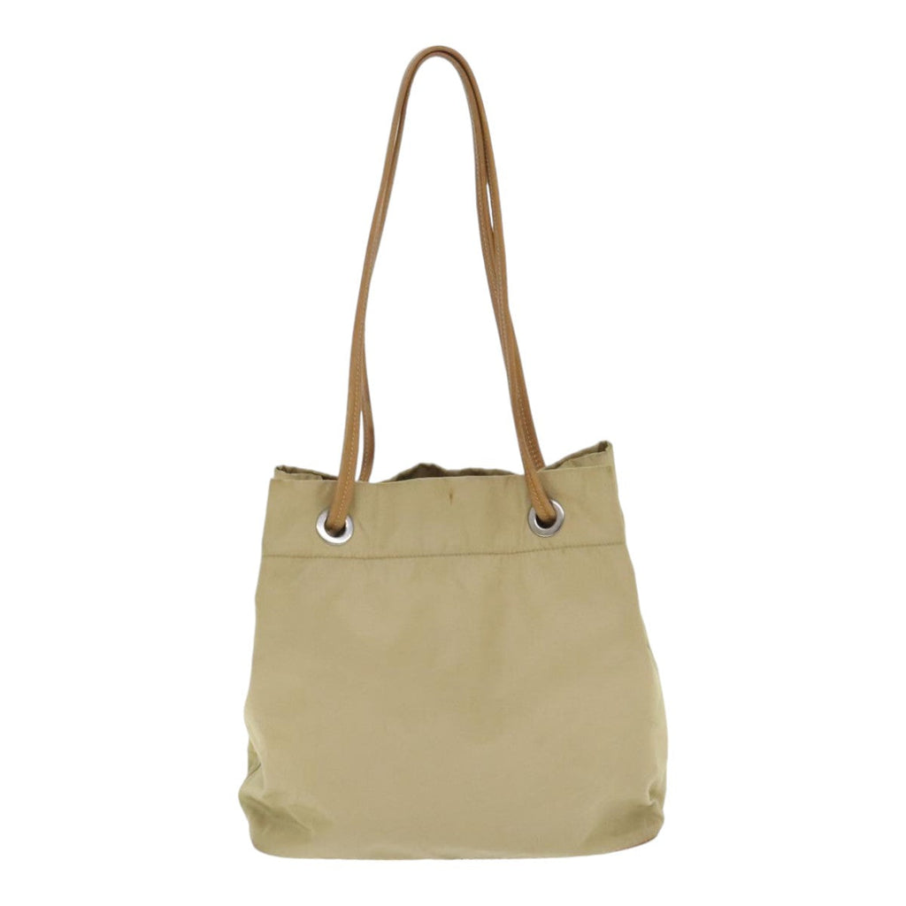 PRADA Shoulder Bag Nylon Beige Silver 92399