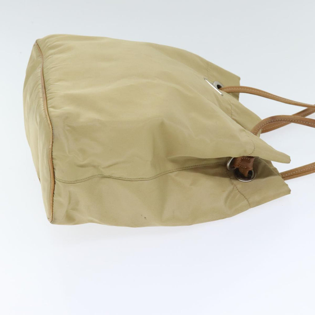 PRADA Shoulder Bag Nylon Beige Silver 92399