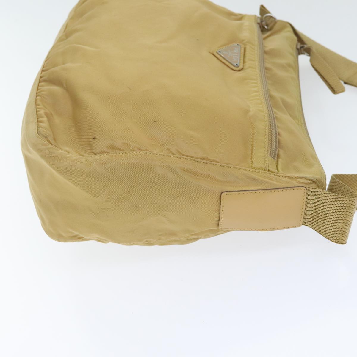 PRADA Shoulder Bag Nylon Beige Silver 92490