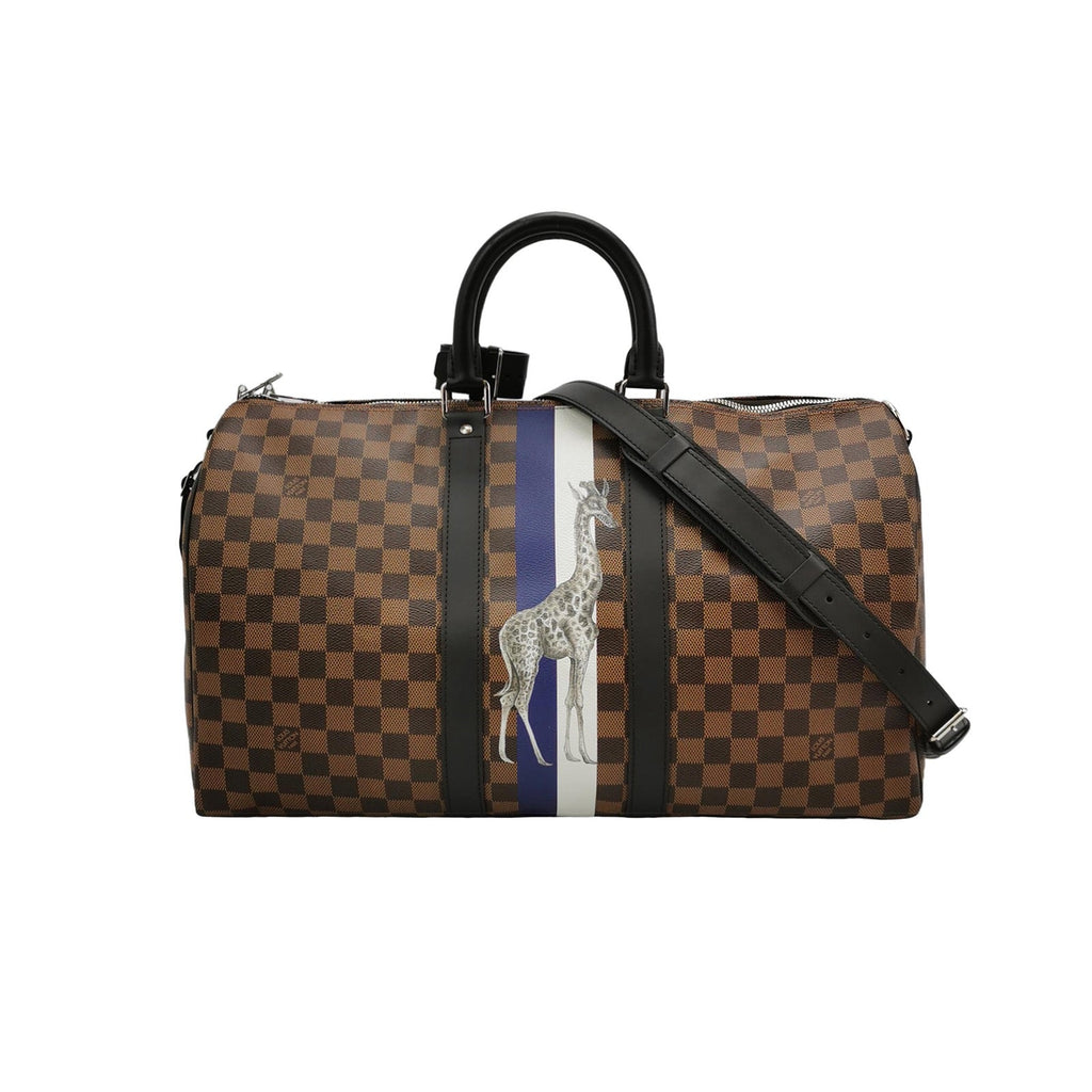 Louis Vuitton Savannah Keepall 45 Bandouliere Giraffe on Brown Damier Canvas