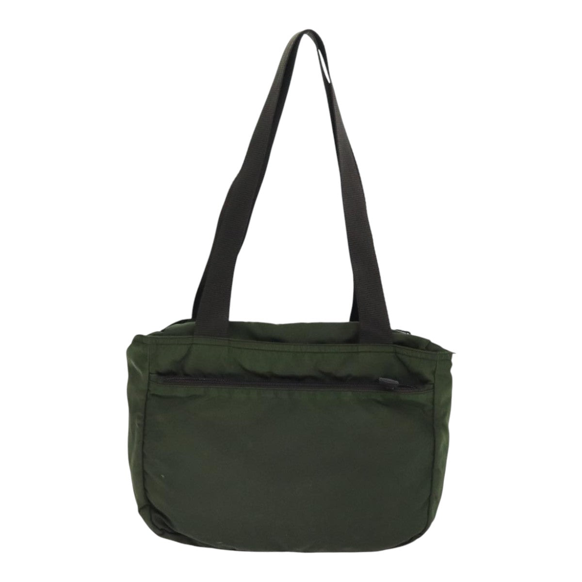 PRADA Tote Bag Nylon Khaki Brown Silver 92859