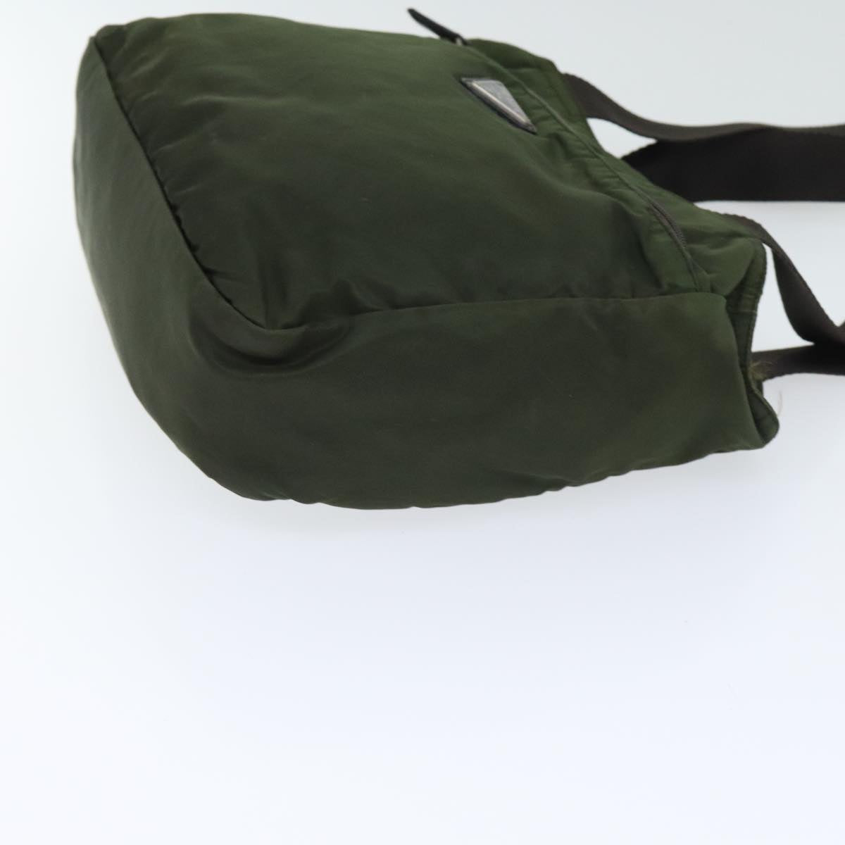 PRADA Tote Bag Nylon Khaki Brown Silver 92859