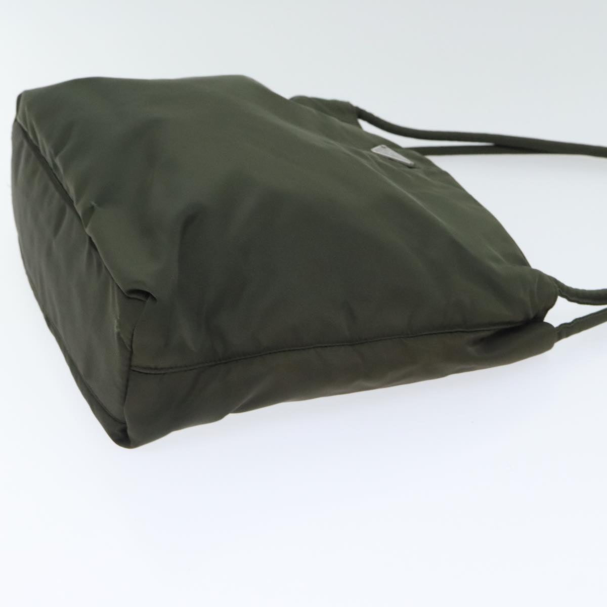 PRADA Tote Bag Nylon Khaki Silver 92860