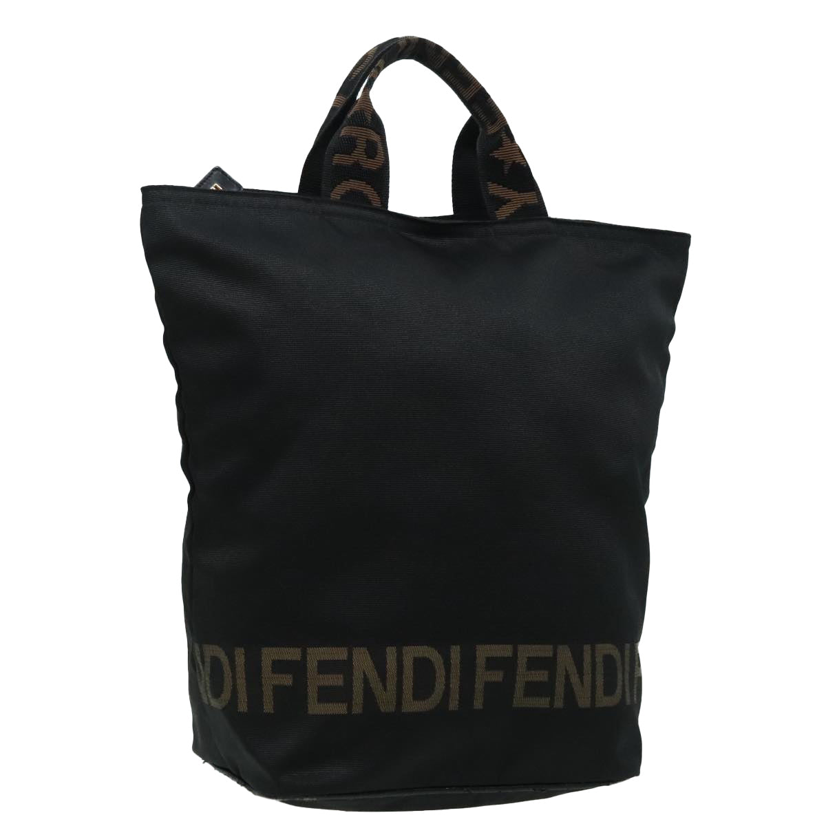 FENDI Hand Bag Nylon Black 92994