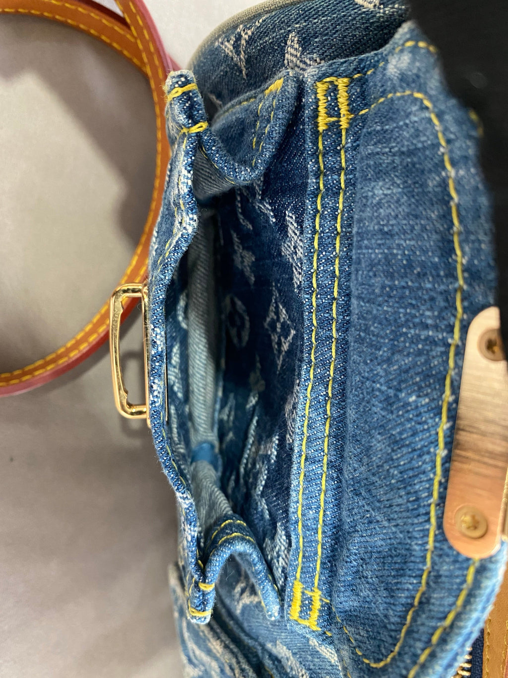 Louis Vuitton Neo Speedy Blue Denim and Leather Boston Bag