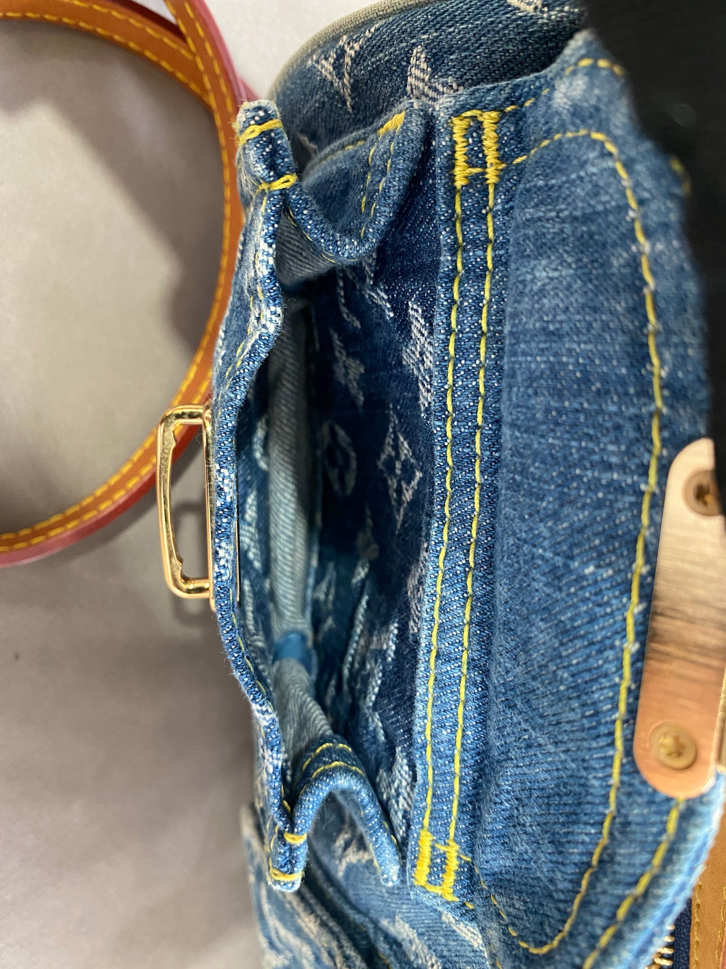 Louis Vuitton Neo Speedy Blue Denim and Leather Boston Bag