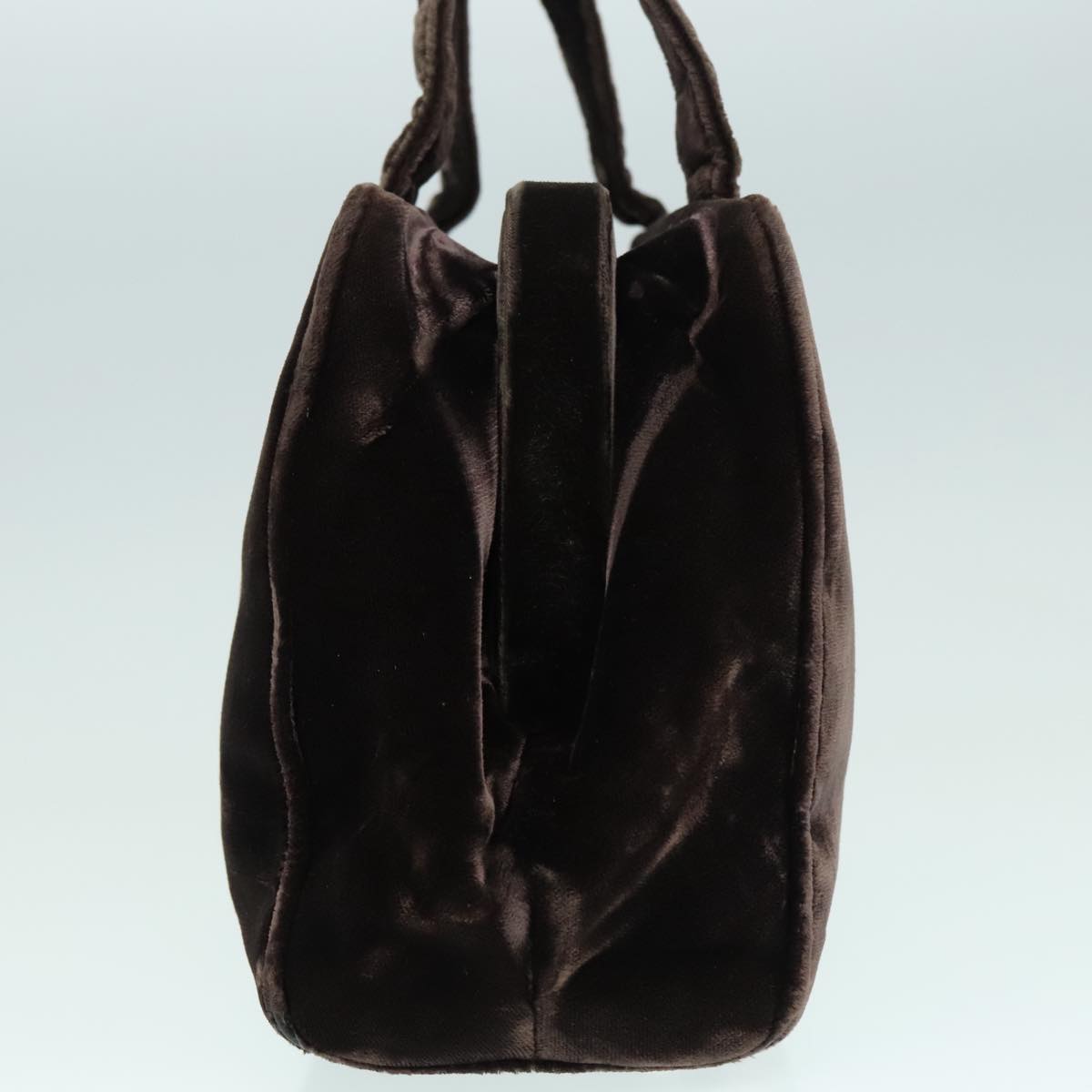 PRADA Hand Bag Suede Brown 93244