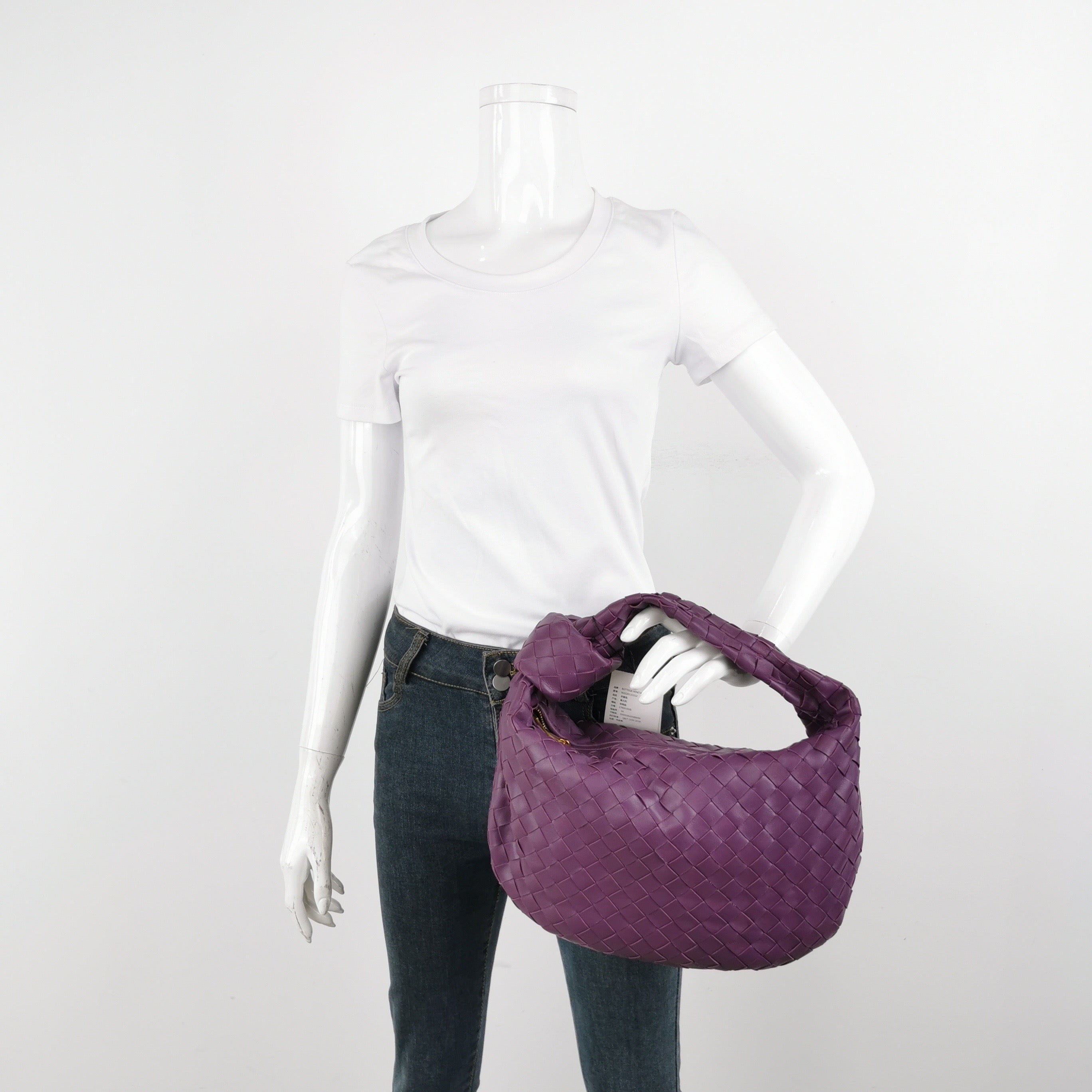 Bottega Veneta Jodie Small Purple Intrecciato Leather Gold Hardware
