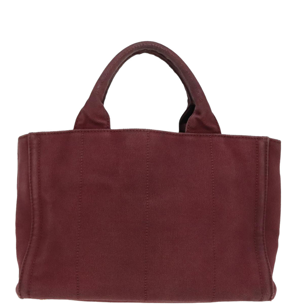 PRADA Bijoux Kanapa PM Hand Bag Canvas Wine Red 93874