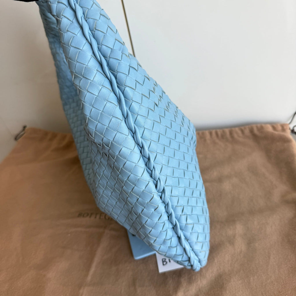 Bottega Veneta Veneta Hobo Medium Large Baby Blue Intrecciato Leather Bag 47cm