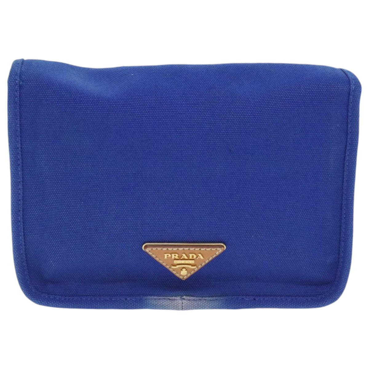 PRADA Shoulder Bag Canvas Blue Gold 93988