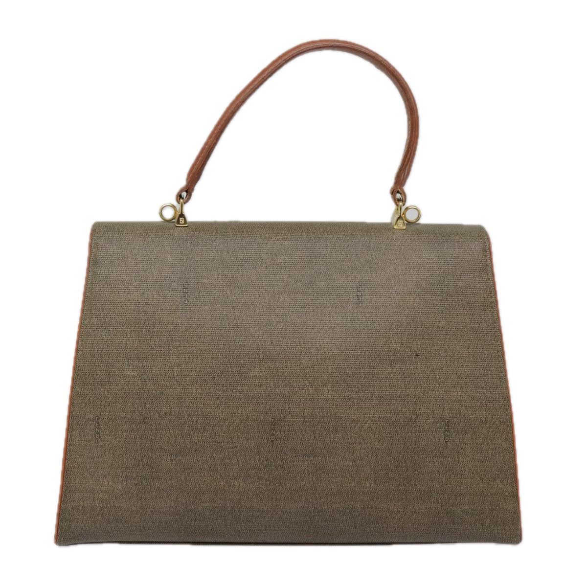 FENDI Hand Bag PVC 2way Gold Brown 94029