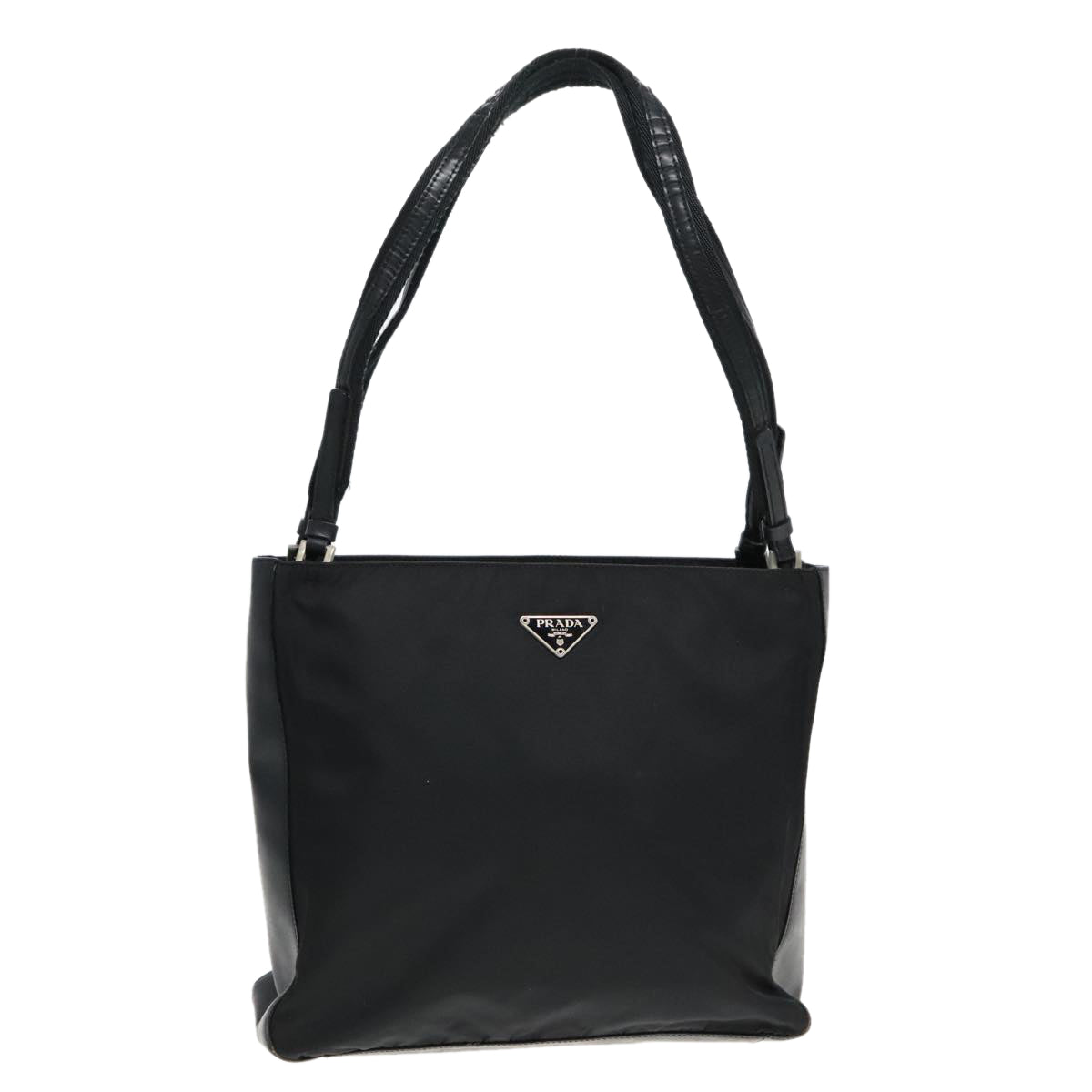 PRADA Tote Bag Nylon Black Silver 94044