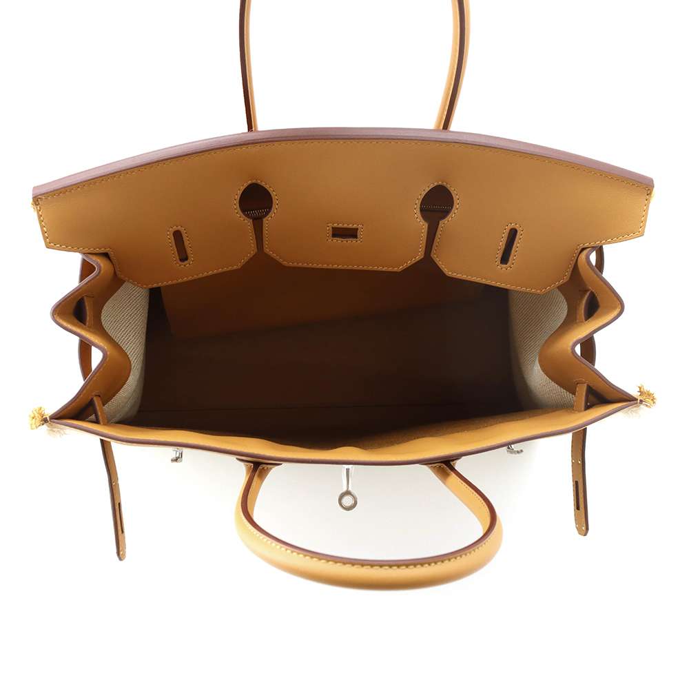 HERMES Birkin Frey Frey Sesame Twill Ash Swift Leather Size 35