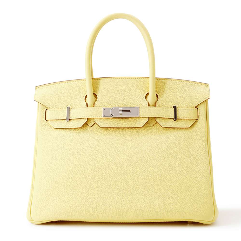 HERMES Birkin Jaune Poussin Togo Leather Size 30