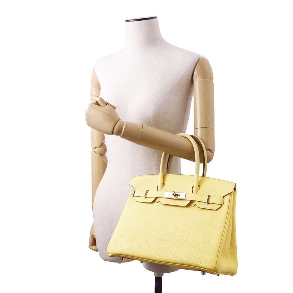 HERMES Birkin Jaune Poussin Togo Leather Size 30