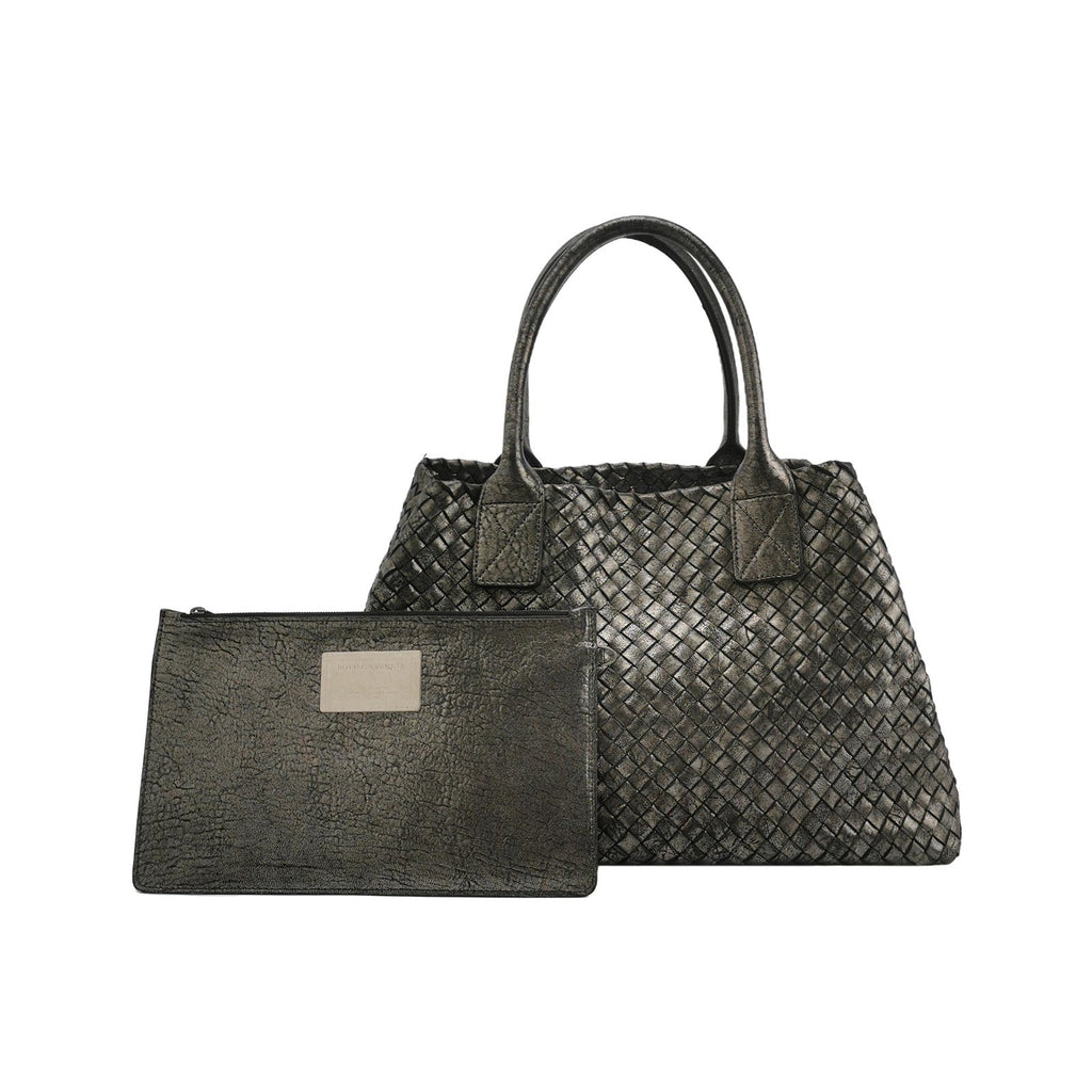 Bottega Veneta Cabat Large Intreccio Leather Tote Bag Metallic 40cm