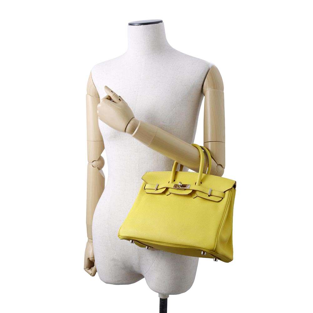 HERMES Birkin Verso Lime/Blue Blue Taurillon Novillo Size 25