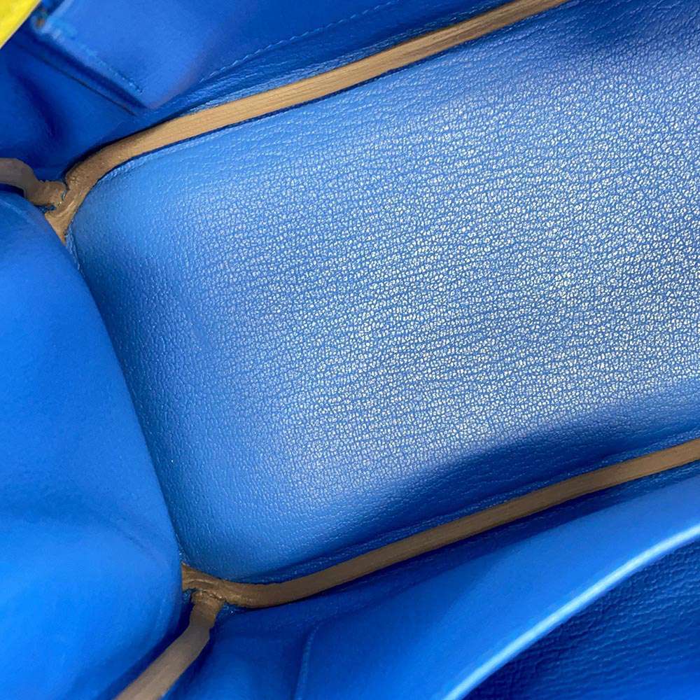 HERMES Birkin Verso Lime/Blue Blue Taurillon Novillo Size 25