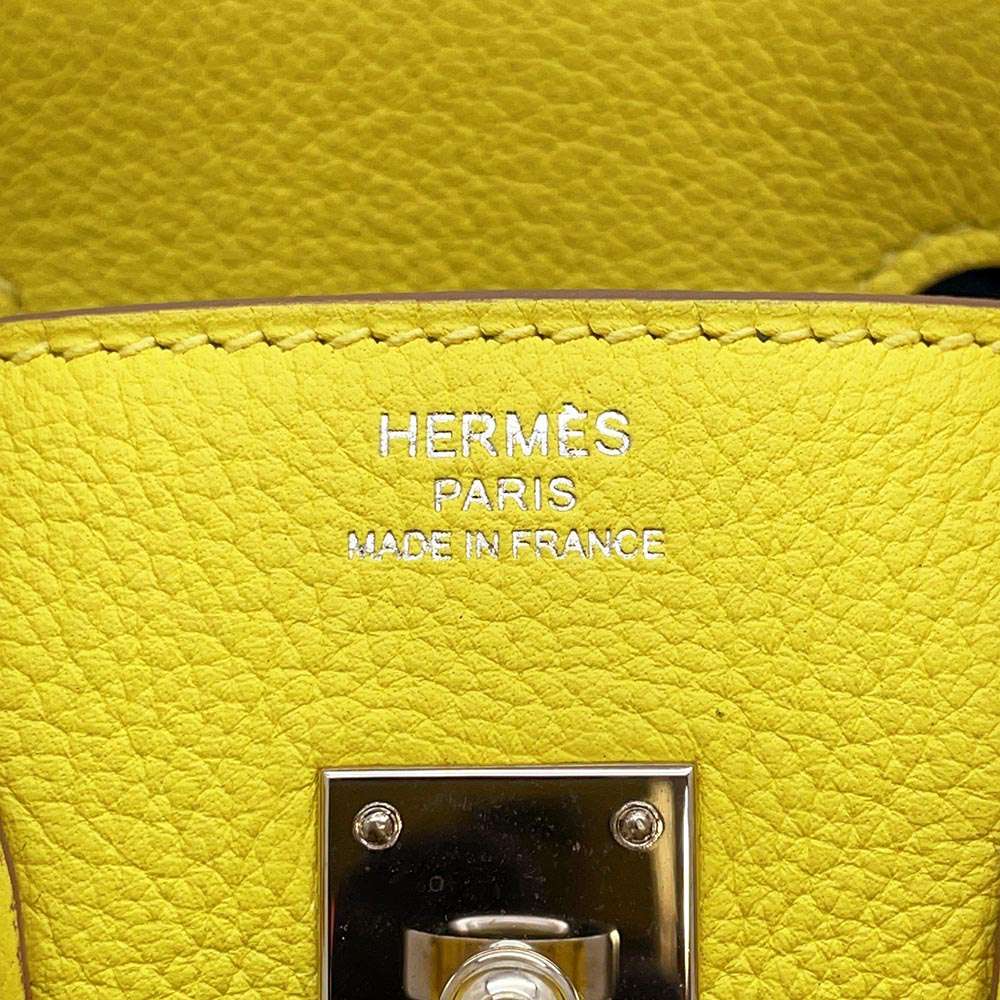 HERMES Birkin Verso Lime/Blue Blue Taurillon Novillo Size 25