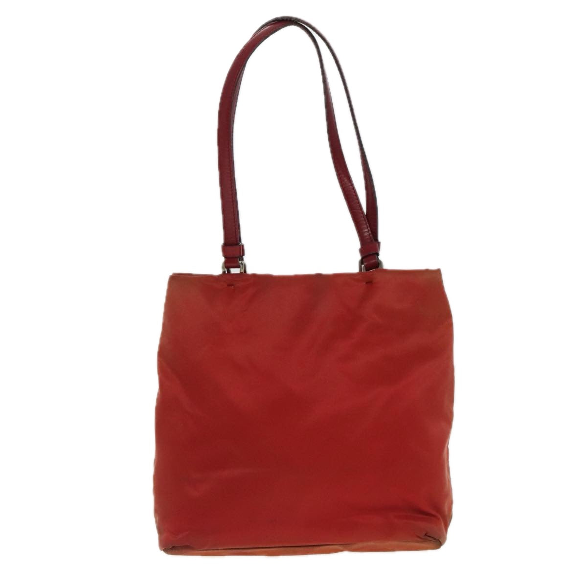 PRADA Hand Bag Nylon Red Silver 95372