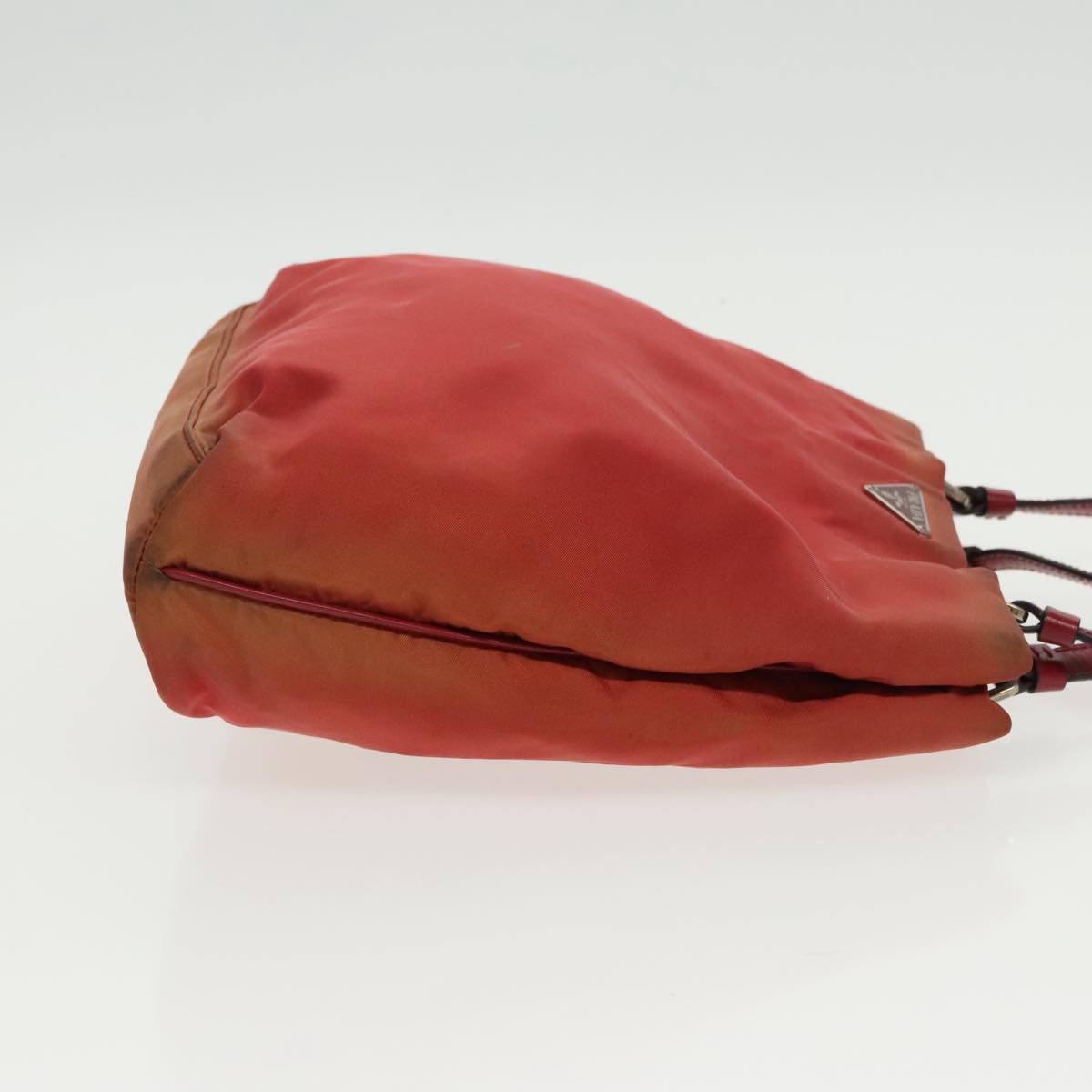 PRADA Hand Bag Nylon Red Silver 95372