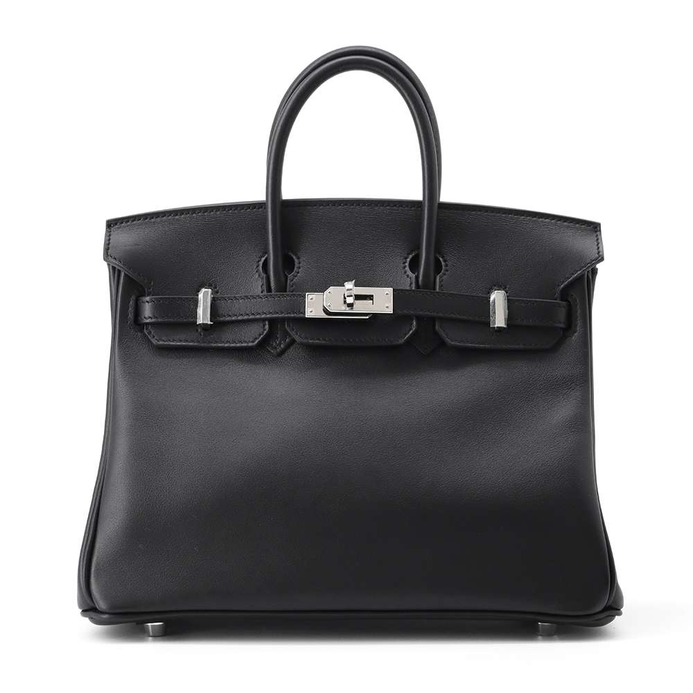 HERMES Birkin Black Swift Leather Size 25