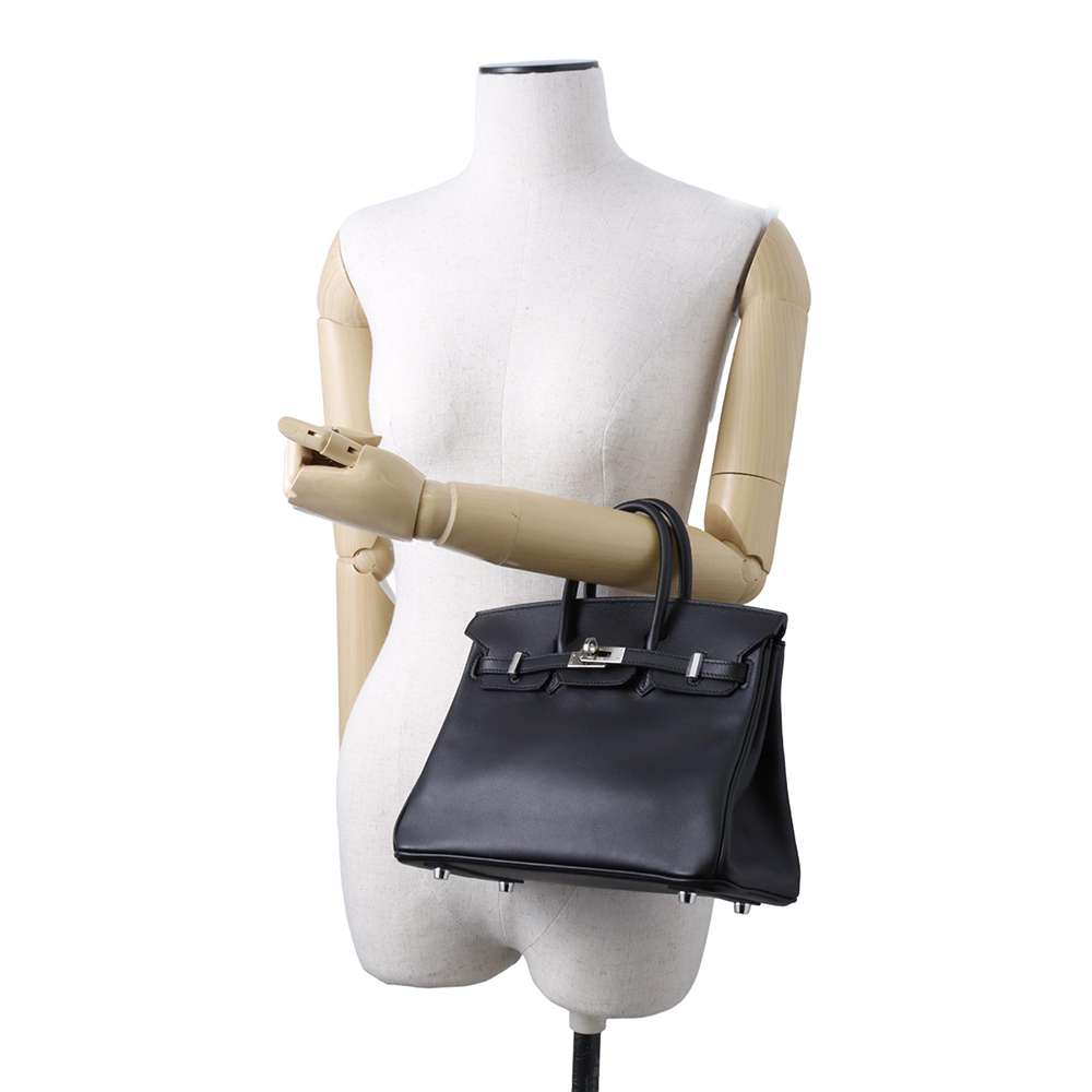 HERMES Birkin Black Swift Leather Size 25