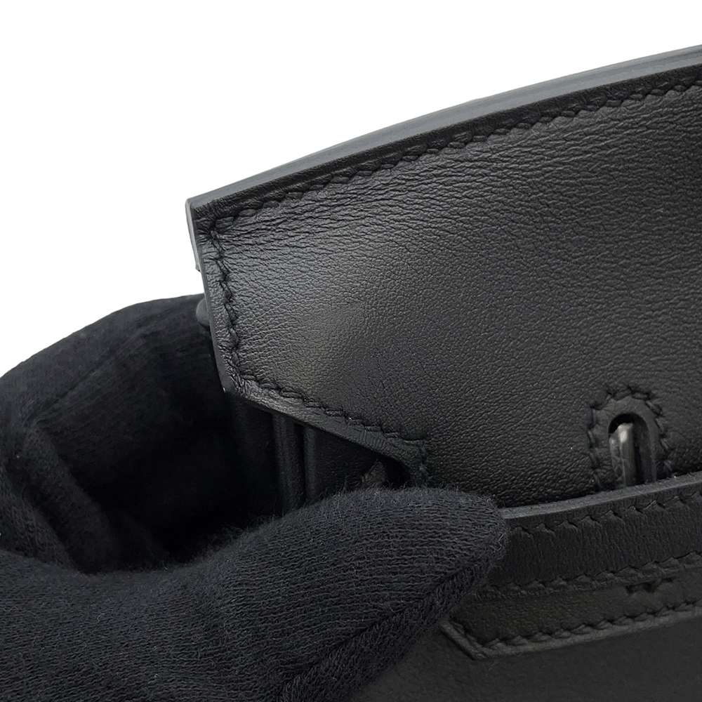 HERMES Birkin Black Swift Leather Size 25