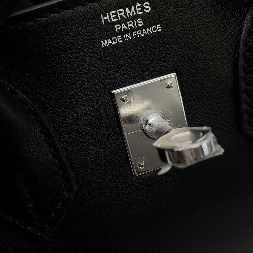 HERMES Birkin Black Swift Leather Size 25