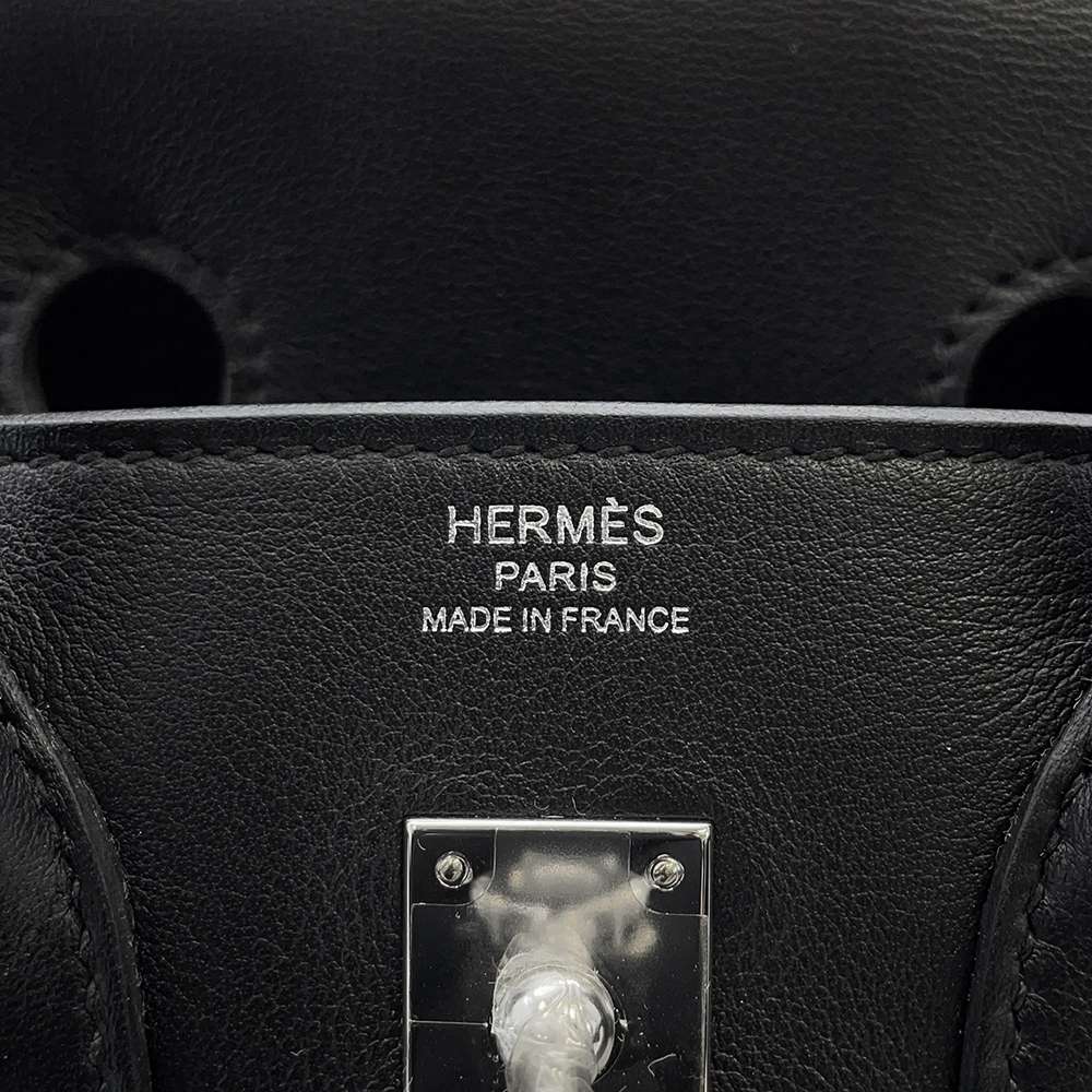 HERMES Birkin Black Swift Leather Size 25