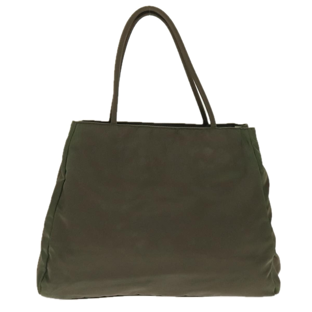 PRADA Hand Bag Nylon Khaki Silver 95660