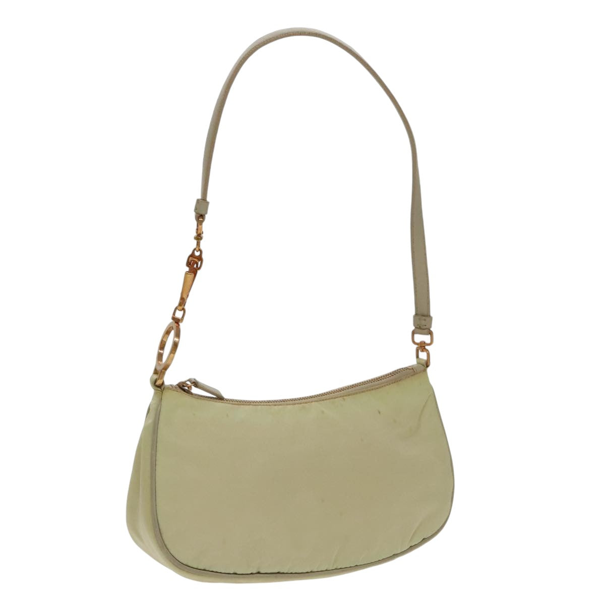 PRADA Shoulder Bag Nylon Cream Gold 95818