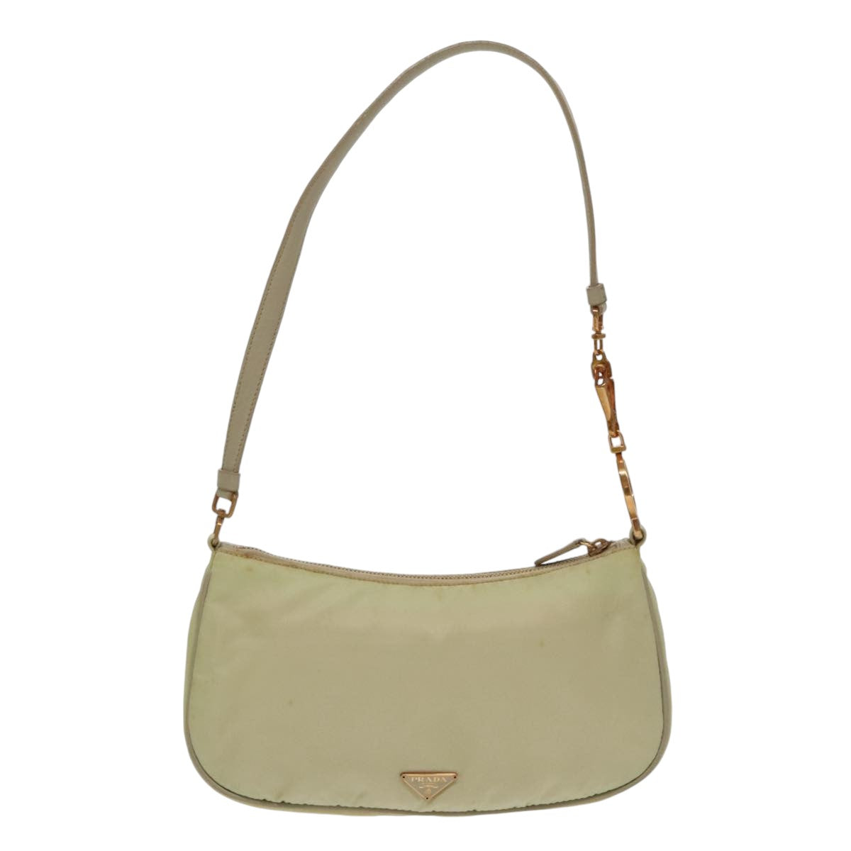 PRADA Shoulder Bag Nylon Cream Gold 95818