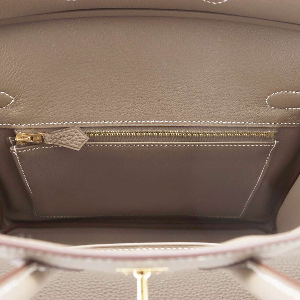 HERMES Birkin Etoupe Togo Leather Size 25