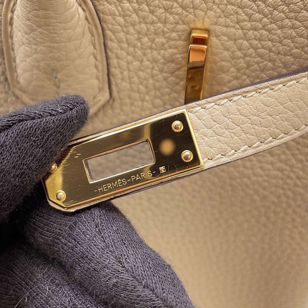 HERMES Birkin Gris Tourterelle Togo Leather Size 25