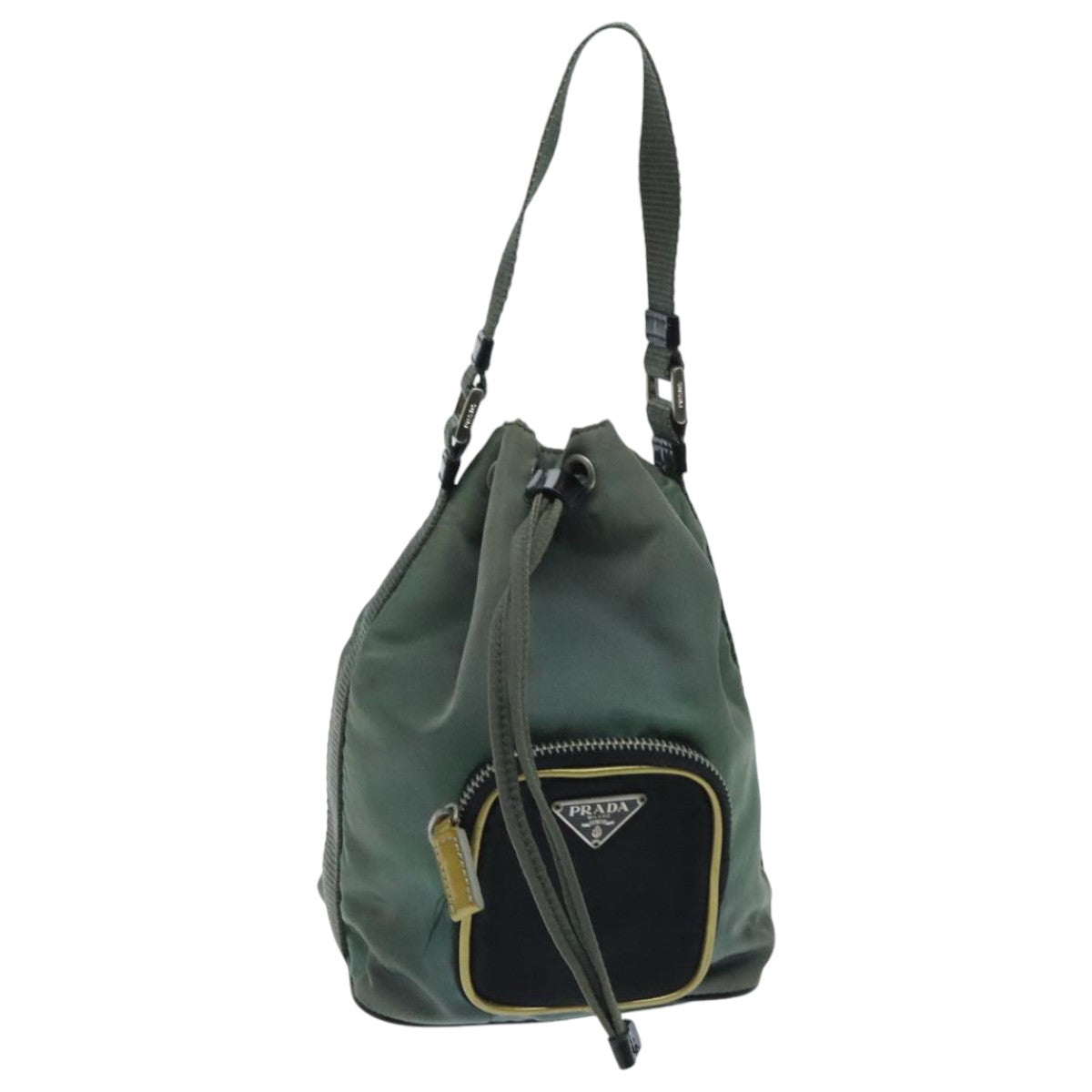 PRADA Hand Bag Nylon Khaki 95957